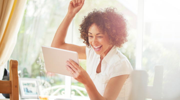 This photo shows someone excited about the new H-1B visa update.