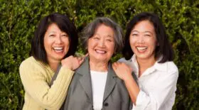 Daughters with mother