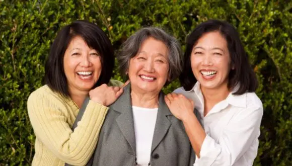 Daughters with mother