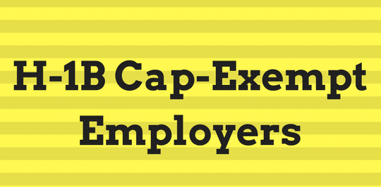 H1B Cap Exempt Employers