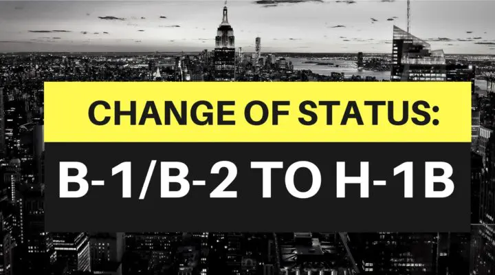 B2 to H1B visa change of status
