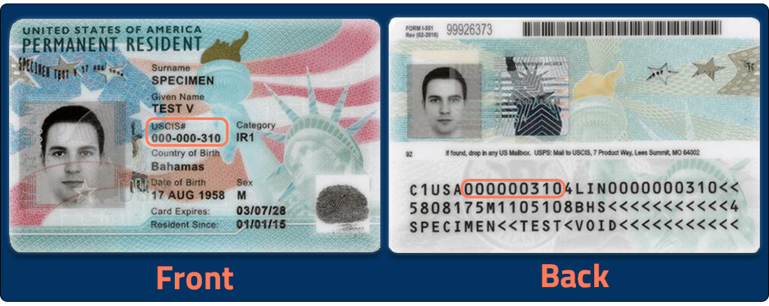 Alien Number on Green Card