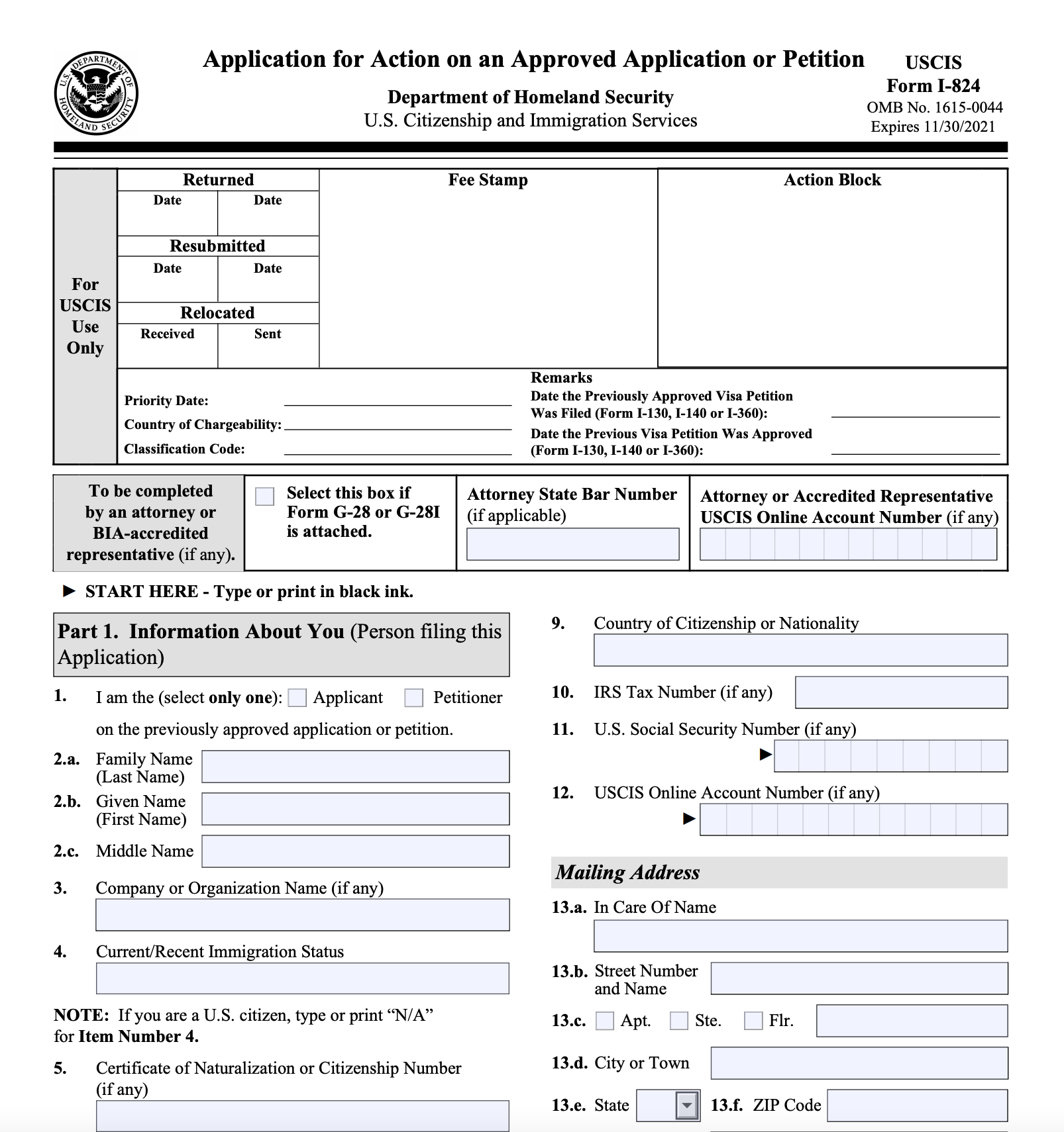 Form I-824 2024