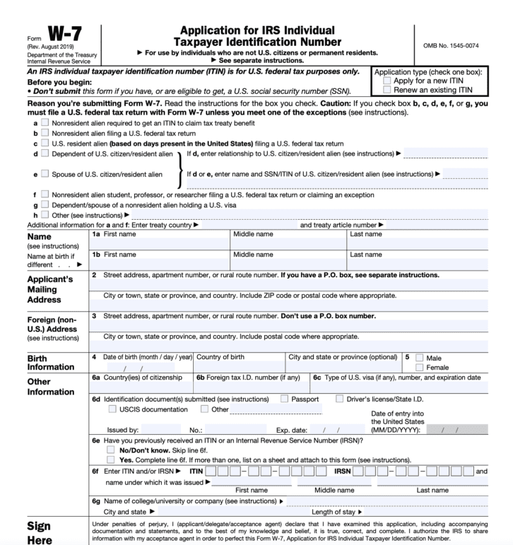 Individual Taxpayer Identification Number ITIN Guide 2023 