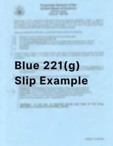 Blue 221(g) Slip Example Photo