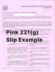 Pink 221(g) Slip Example Photo