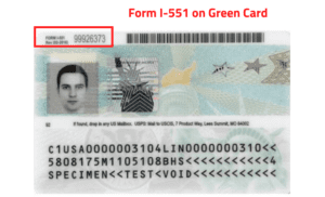 for i-551 on green card