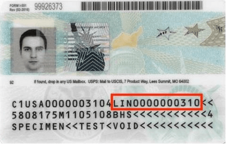  Green card receipt number