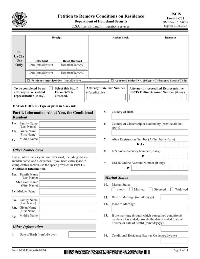 Form I-751