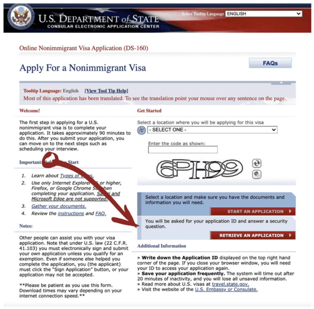 usa visit visa from pakistan ds 160 form