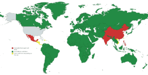 Map of Family-Based Green Card Priority Dates by Country