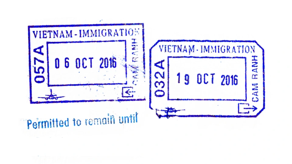 Example of passport stamp with authorization date