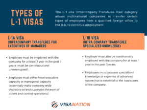 types of l1 visas