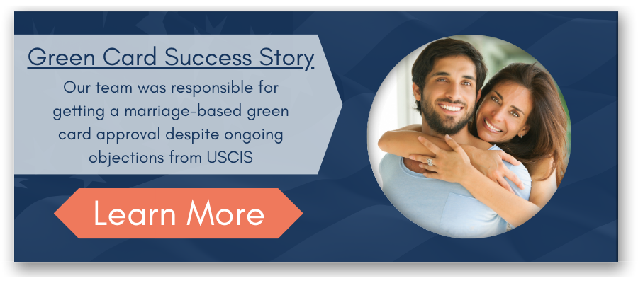 Marriage-based green card success story blurb