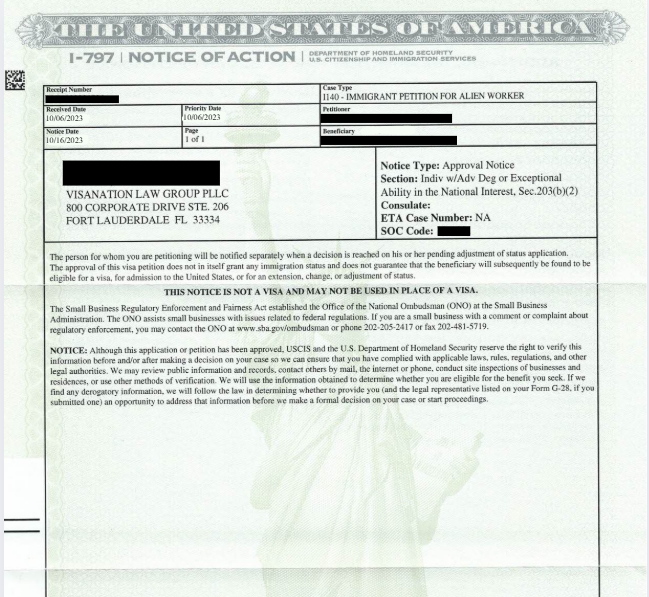 EB2 NIW approval