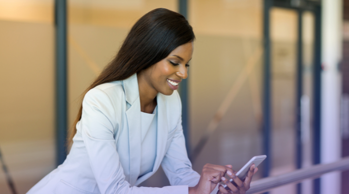 This image shows a woman looking at suitable E2 visa options.