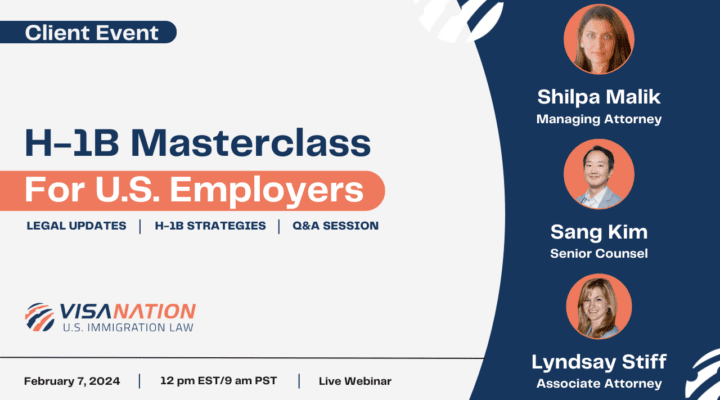H-1B Masterclass For U.S. Employers Client Event Cover Photo