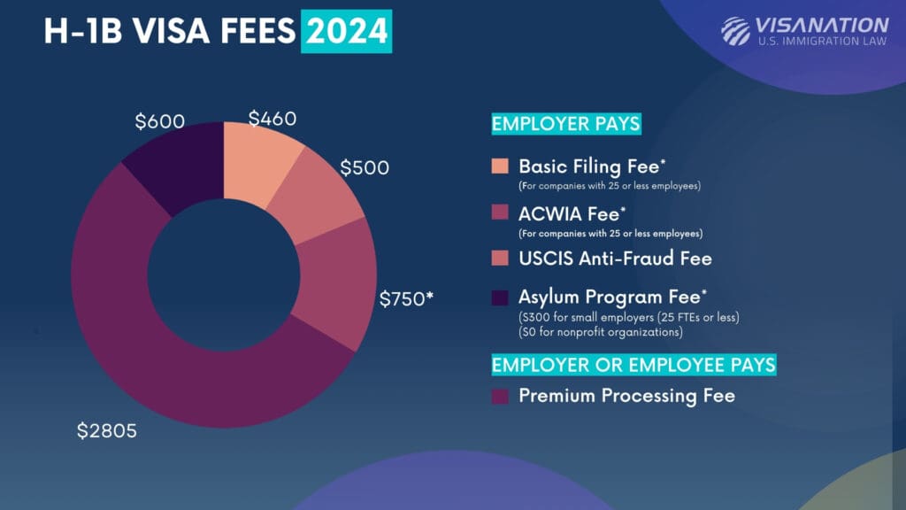 H1B Updated Fees 2024 Pie Chart