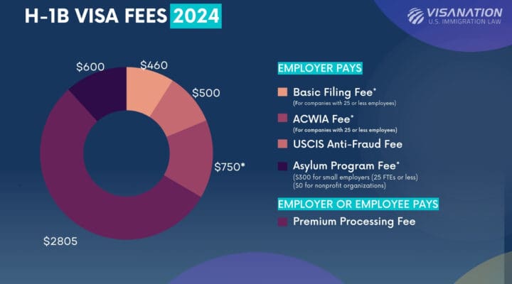 H1B Updated Fees 2024 Pie Chart