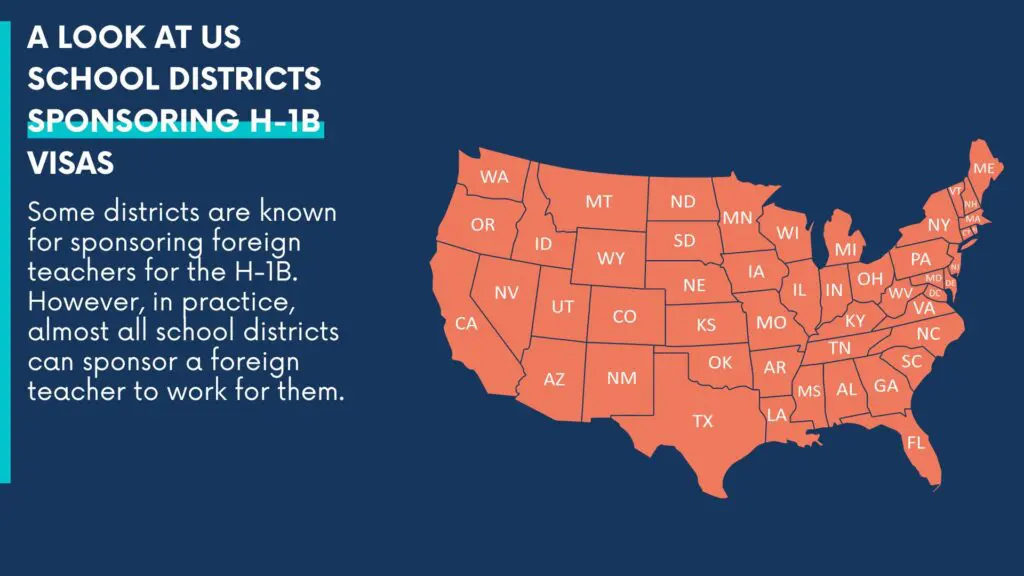 Map of US School Districts Sponsoring H-1B Visas