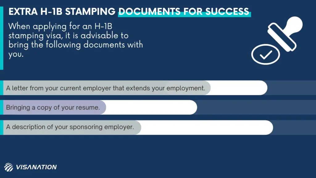Required Documents for H-1B Stamping Tips Infographic