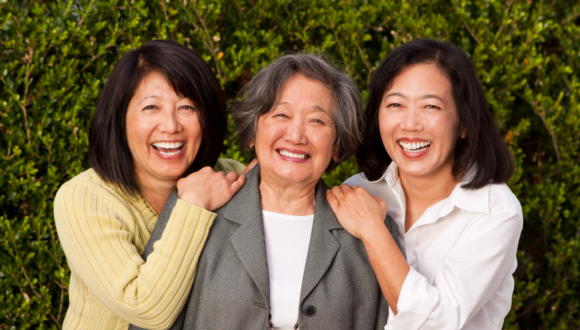 Daughters with mother