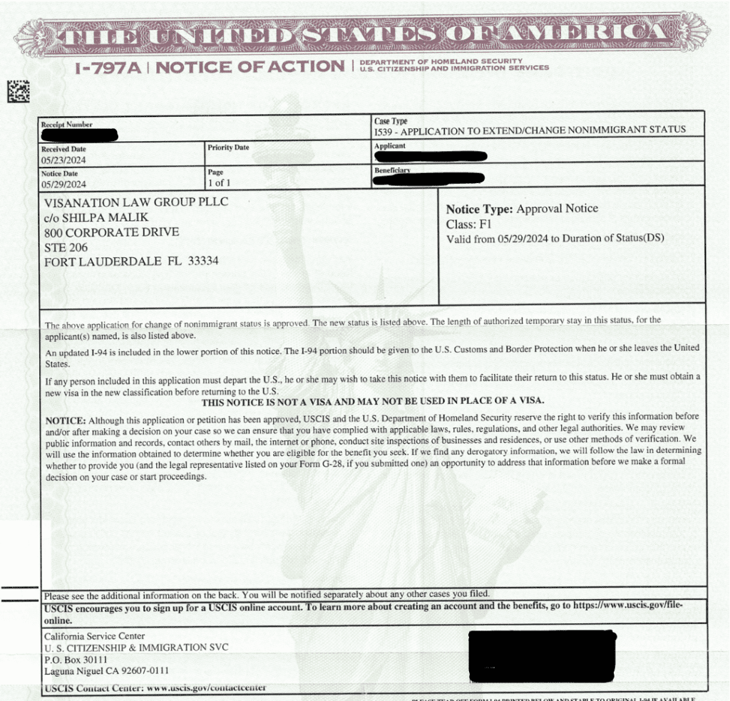 I-539 Approval letter-Uganda 