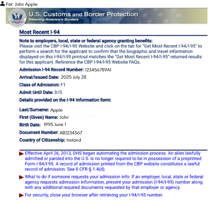 I-94 results page