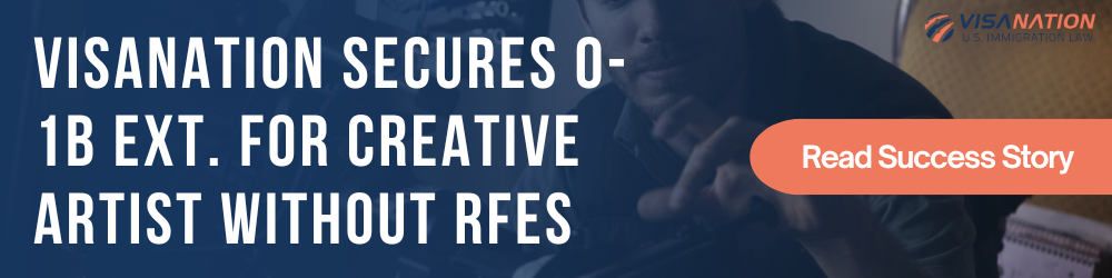 O-1B extension for creative director banner