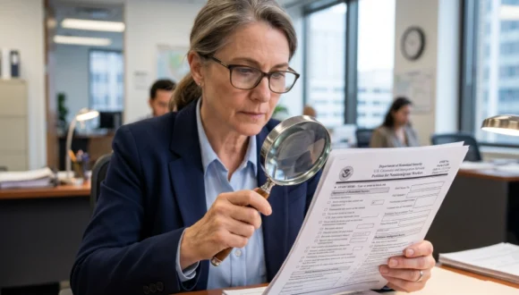 uscis officer examining form submission